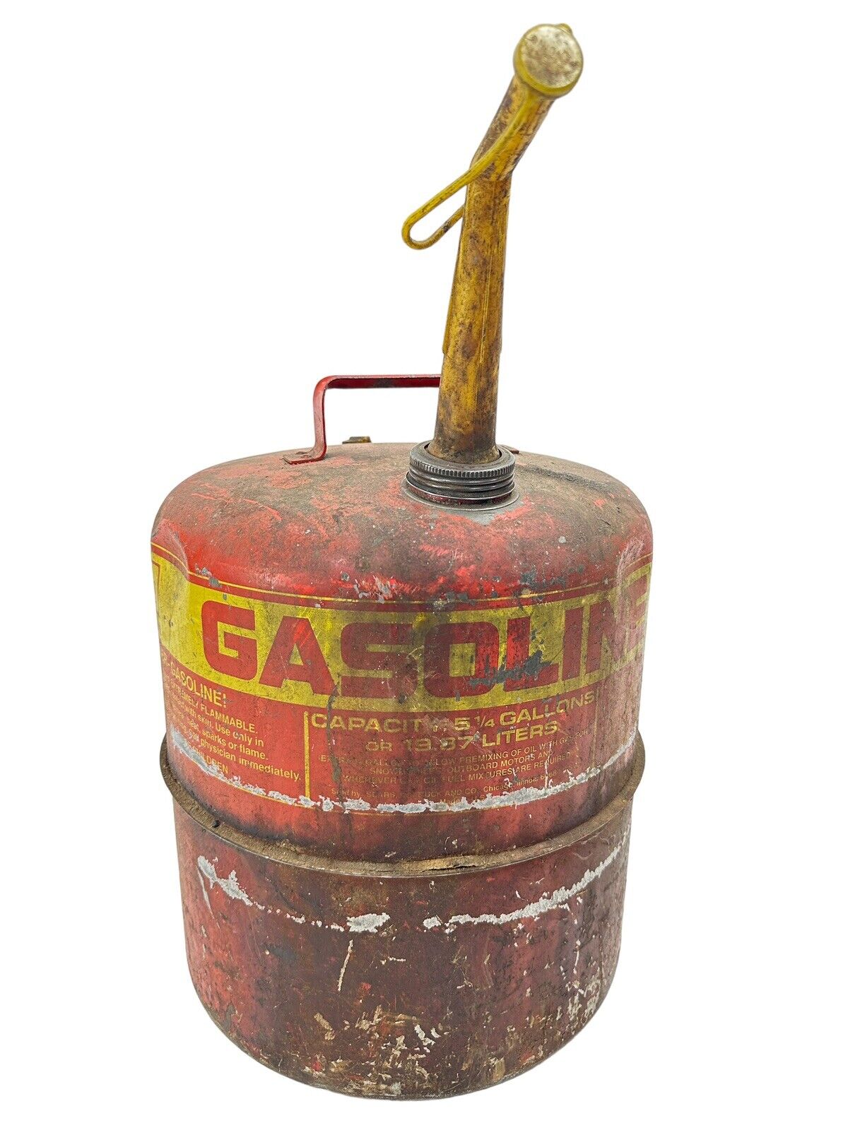 Vintage Sears Craftsman 5 1/4 Gallon Pre Ban Vented Galvanized Metal Gas Can