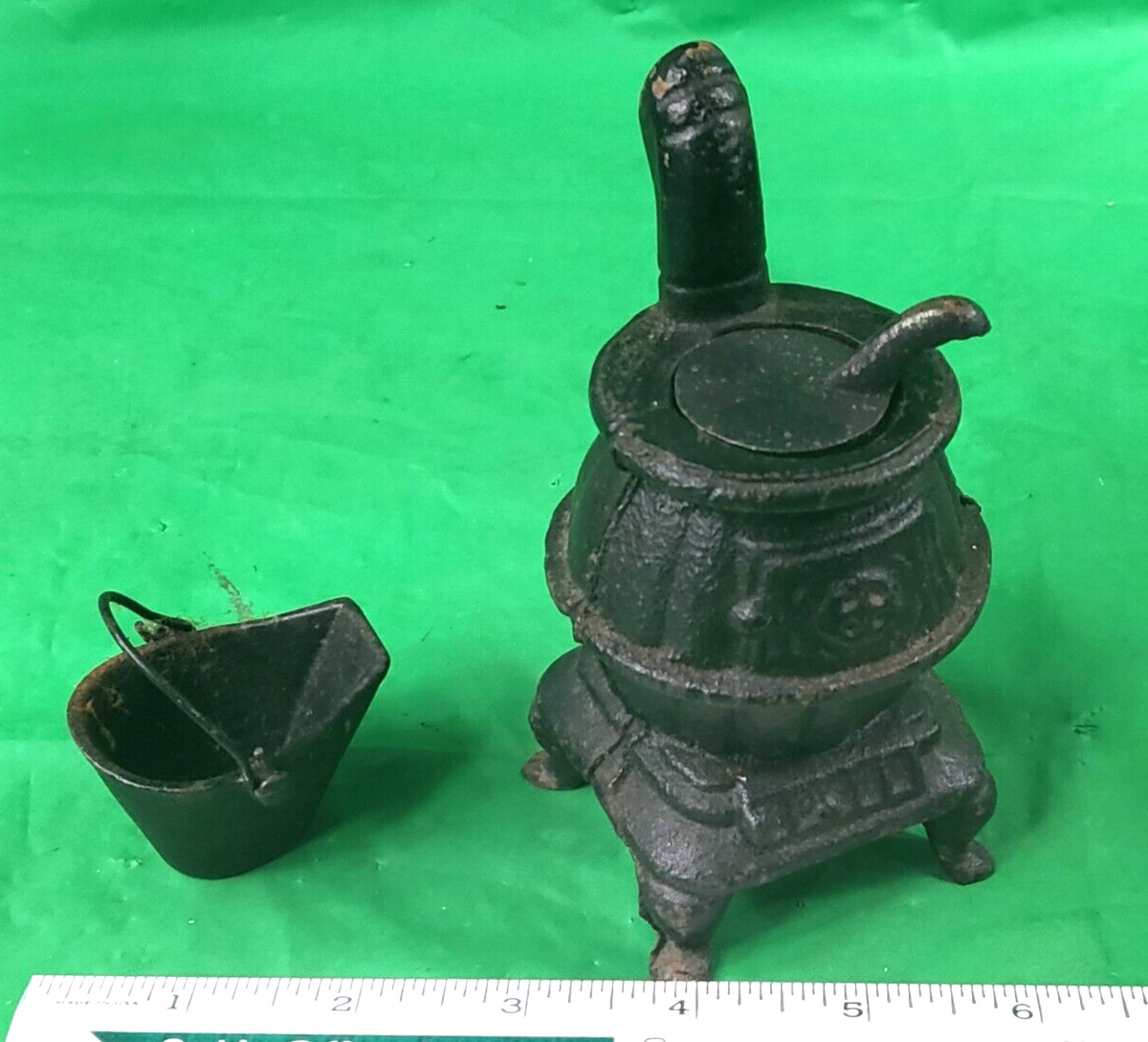 Vintage Mini Cast Iron  Coal/Wood Stove with Coal Bucket