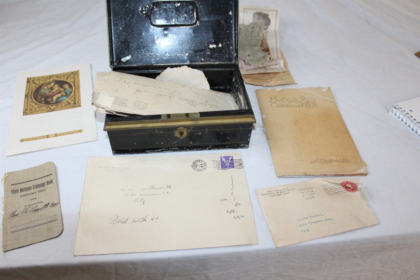 Strong Box With Keys and All Contents Vintage Estate Rescue Collectible Envelope