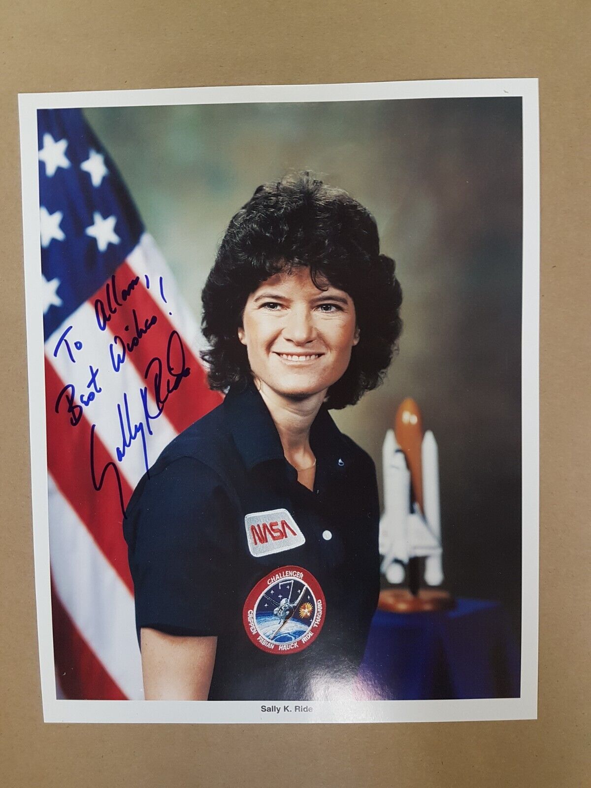 Sally Ride Autographed 8x10 NASA Photo Female Astronaut Signed star