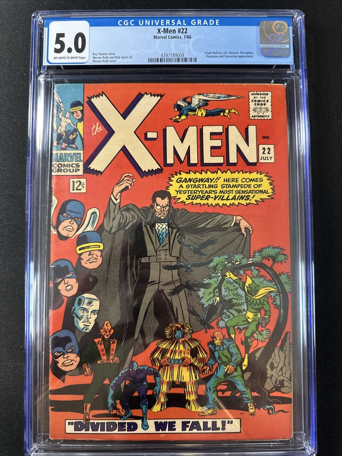 X-Men #22 CGC 5.0 OFF WHITE Pages Vintage Old Silver Age Marvel Comics 1966
