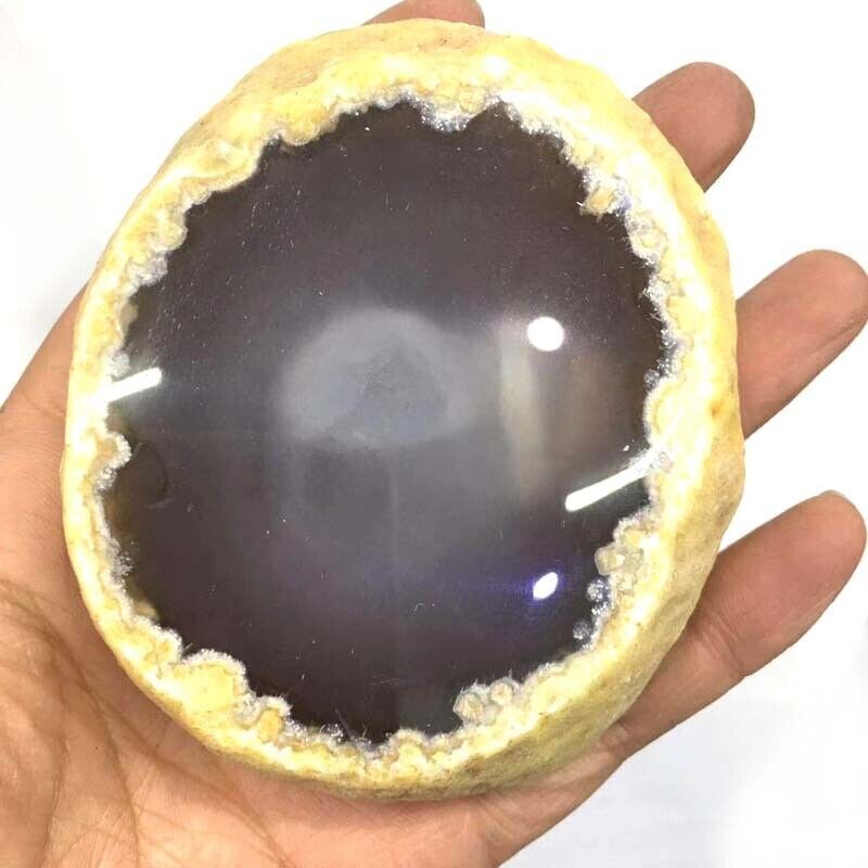 1pc 60mm+ Natural Clear Moving Water Bubble Enhydro Agate Crystal Specimen Cut