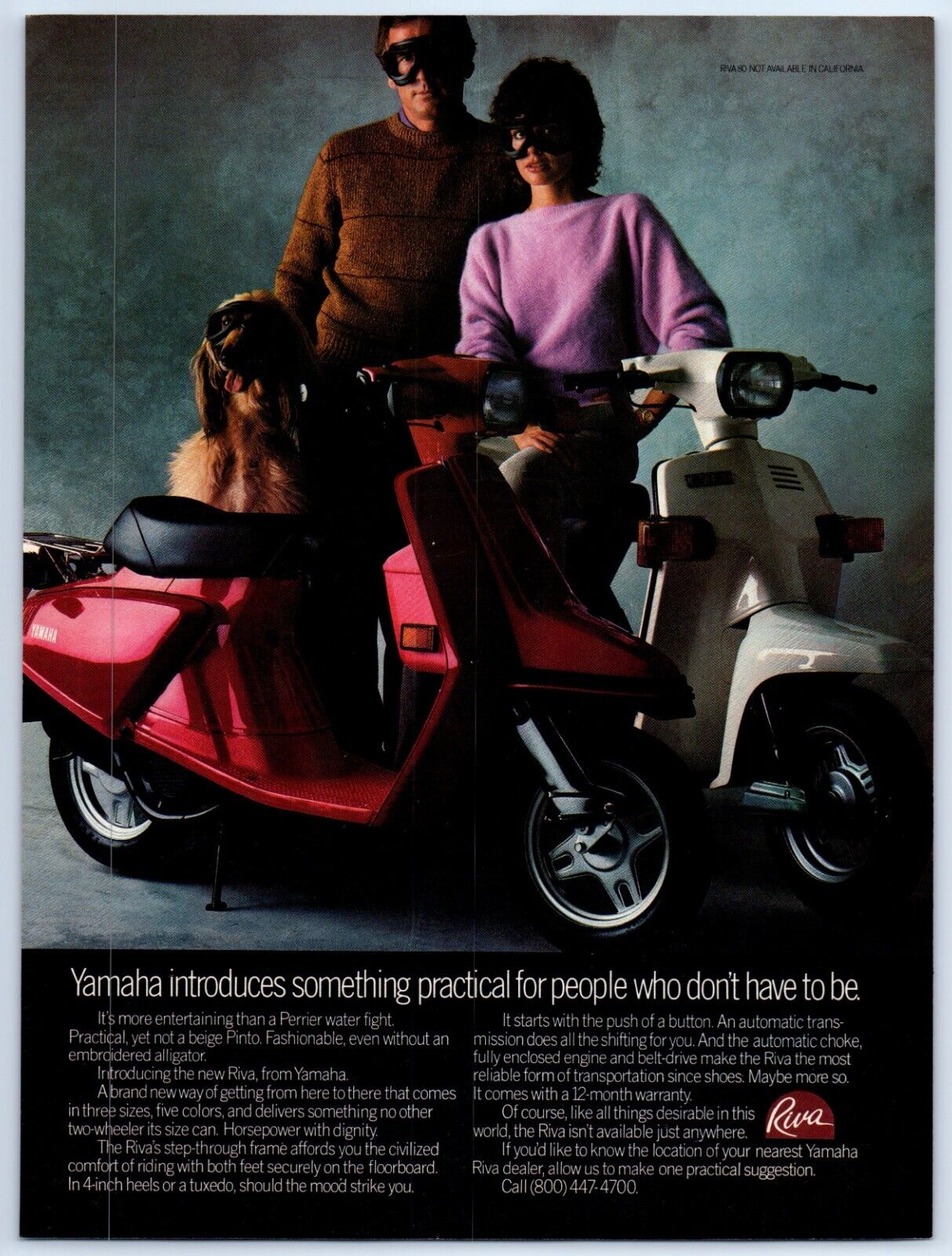 Yamaha Riva Scooter Couple PRACTICAL FOR PEOPLE 1983 Print Ad 8\