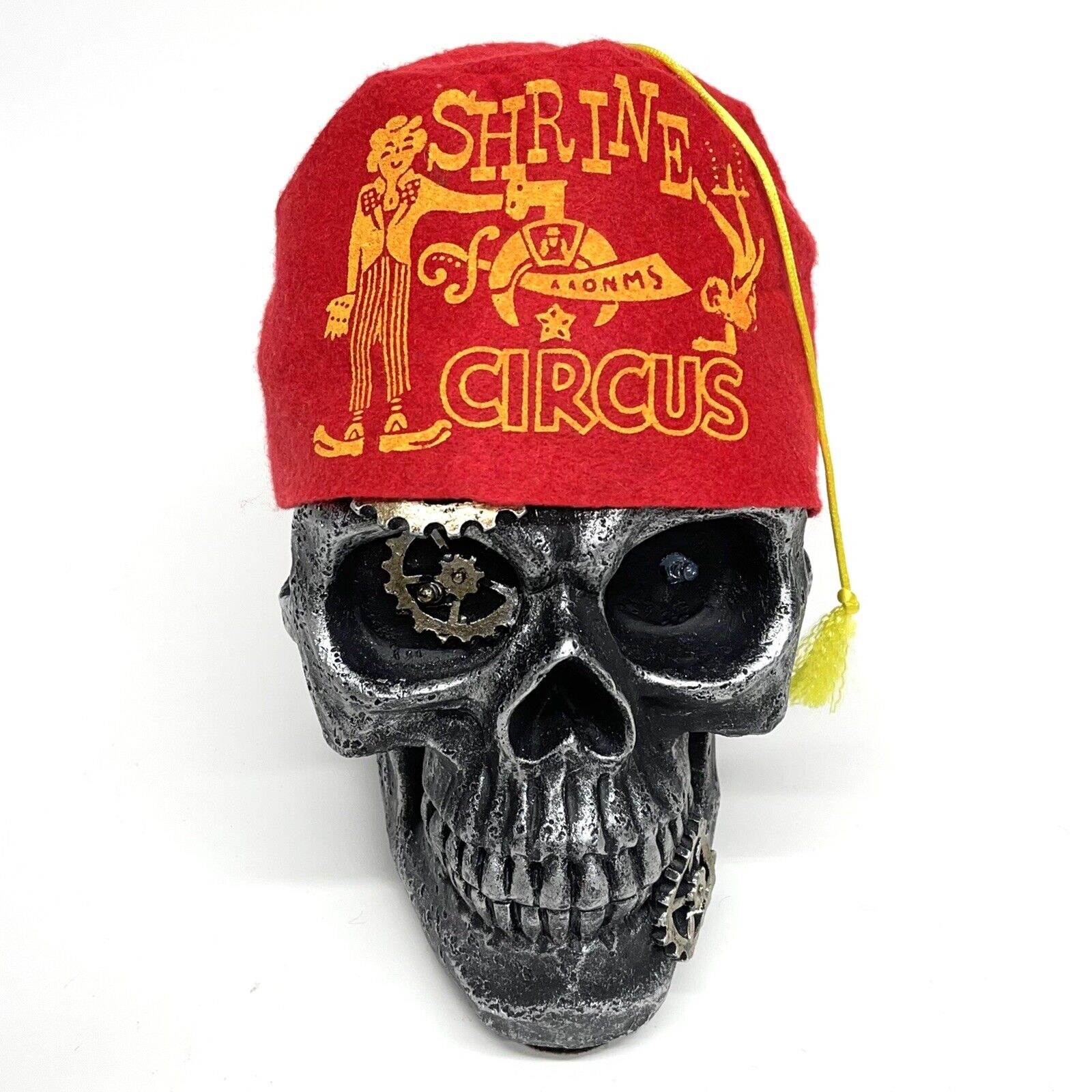Vintage Shrine Circus Aaonms Novelty Souvenir Red Felt Fez Hat with Gold Tassle