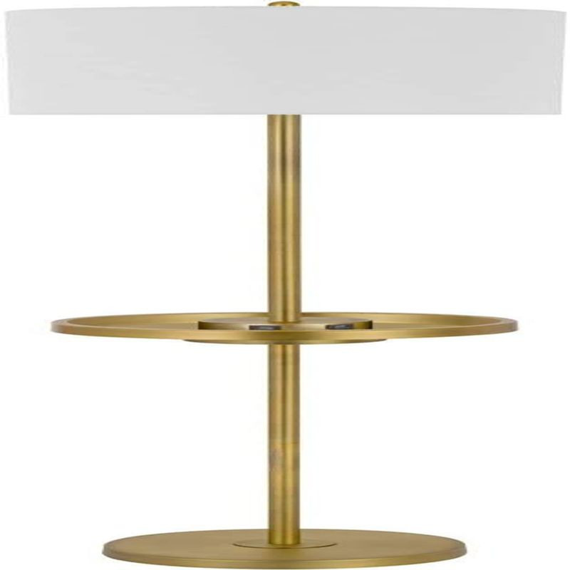 Cal 150W 3 Way Crofton Metal Floor lamp with Centered Tray Table Brass 