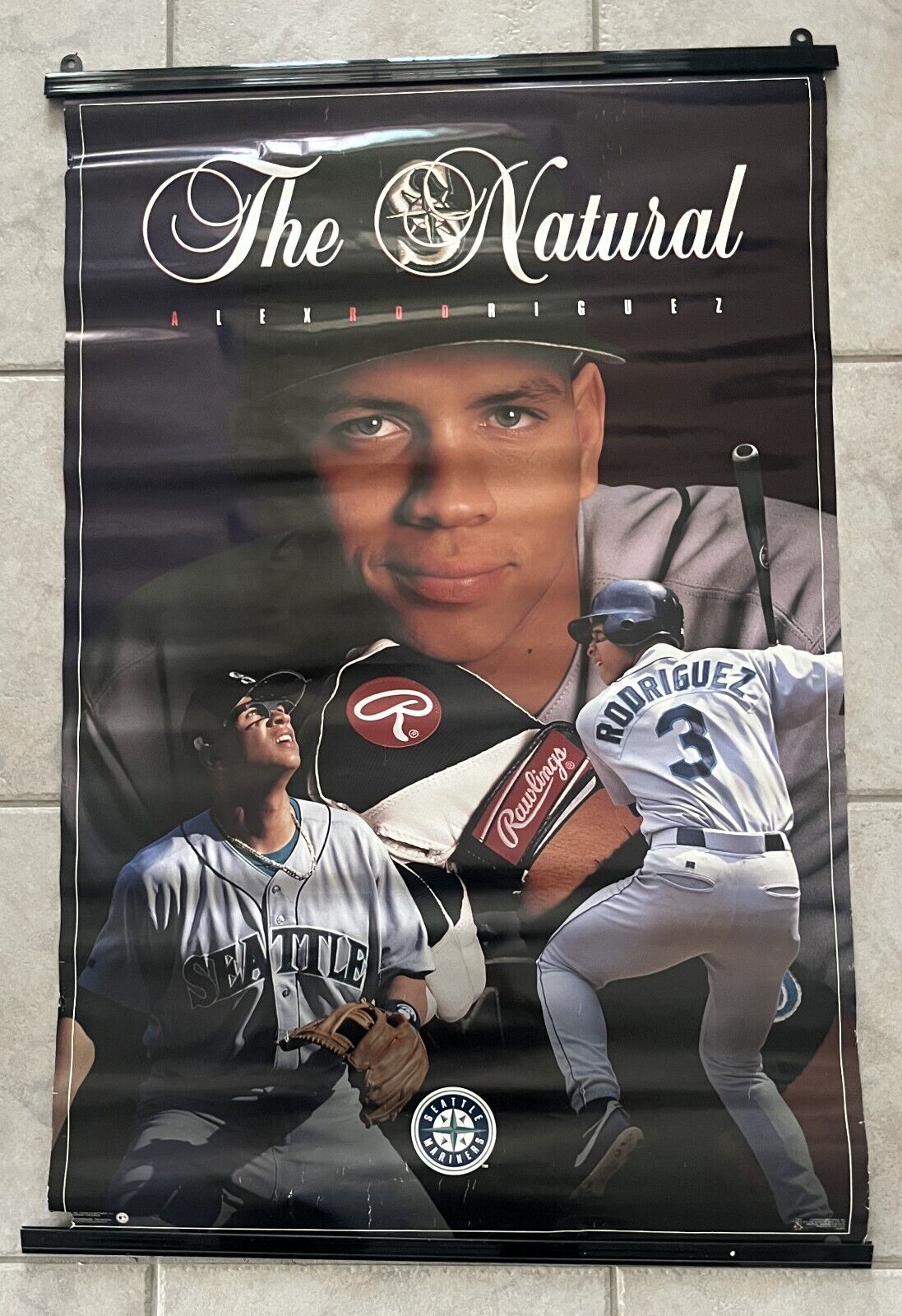 ALEX RODRIGUEZ The Natural A-Rod Seattle Mariners Vintage 1996 Costacos Poster