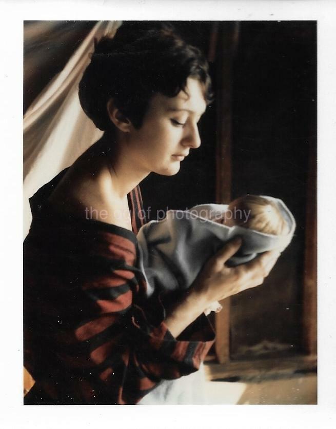 Portrait Of a Woman With a Baby Doll  FOUND PHOTOGRAPH Color VINTAGE 910 13 D