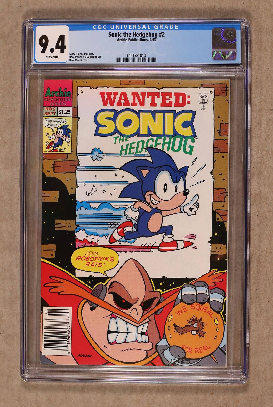 Sonic the Hedgehog #2 CGC 9.4 1993 Archie 1401381010