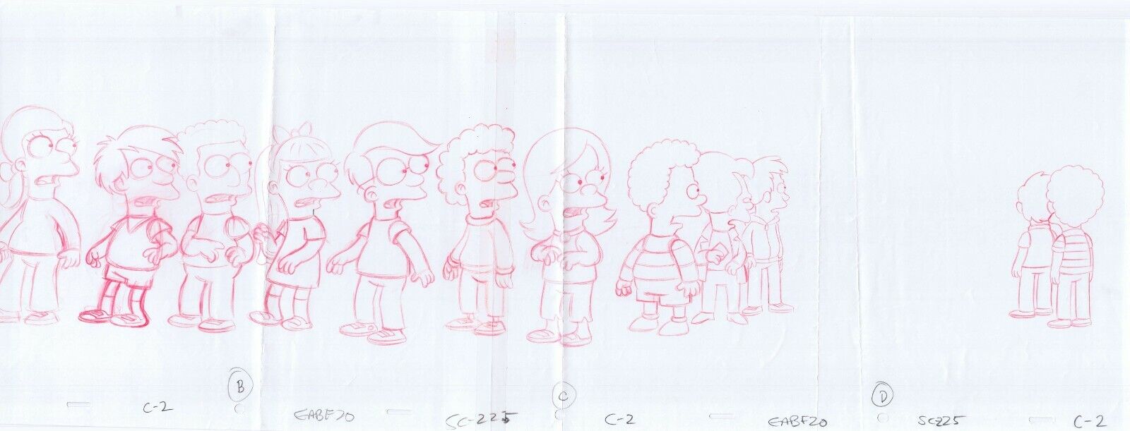 Simpsons Kids 2003 Original Art w/COA Animation Production Pencils EABF20 SC225
