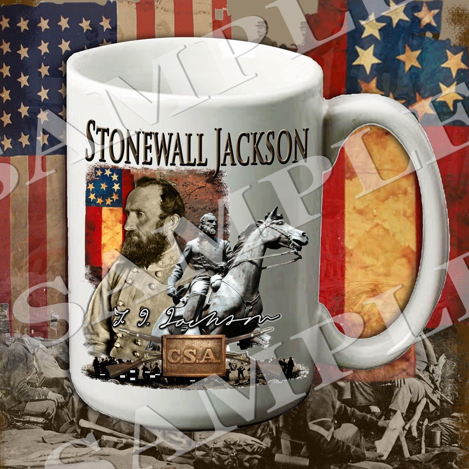 Stonewall Jackson Signature Series 15-ounce Civil War themed coffee mug