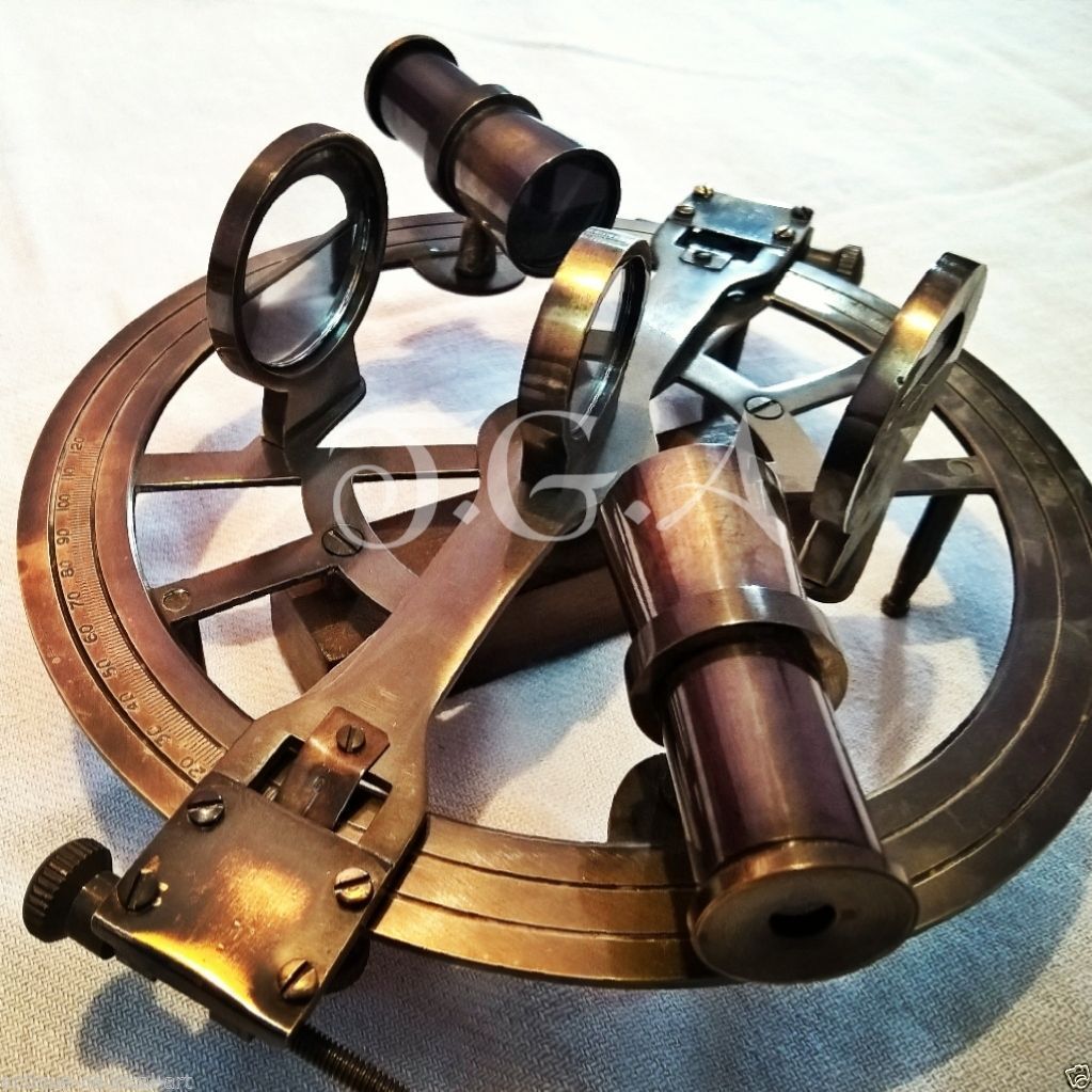 Antique Nautical Round Sextant 8 inch German Style Collectible Decorative