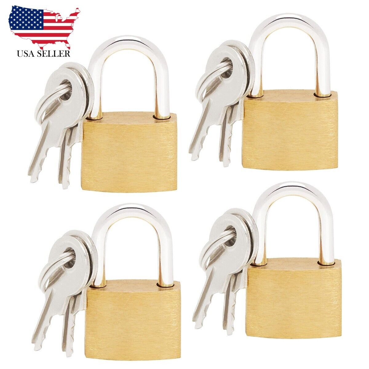 4 Pack Small Locks with Keys, Mini Padlock for Luggage Lock, Backpack Locker