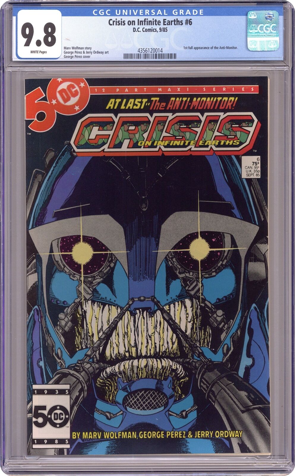 Crisis on Infinite Earths #6 CGC 9.8 1985 4356120014