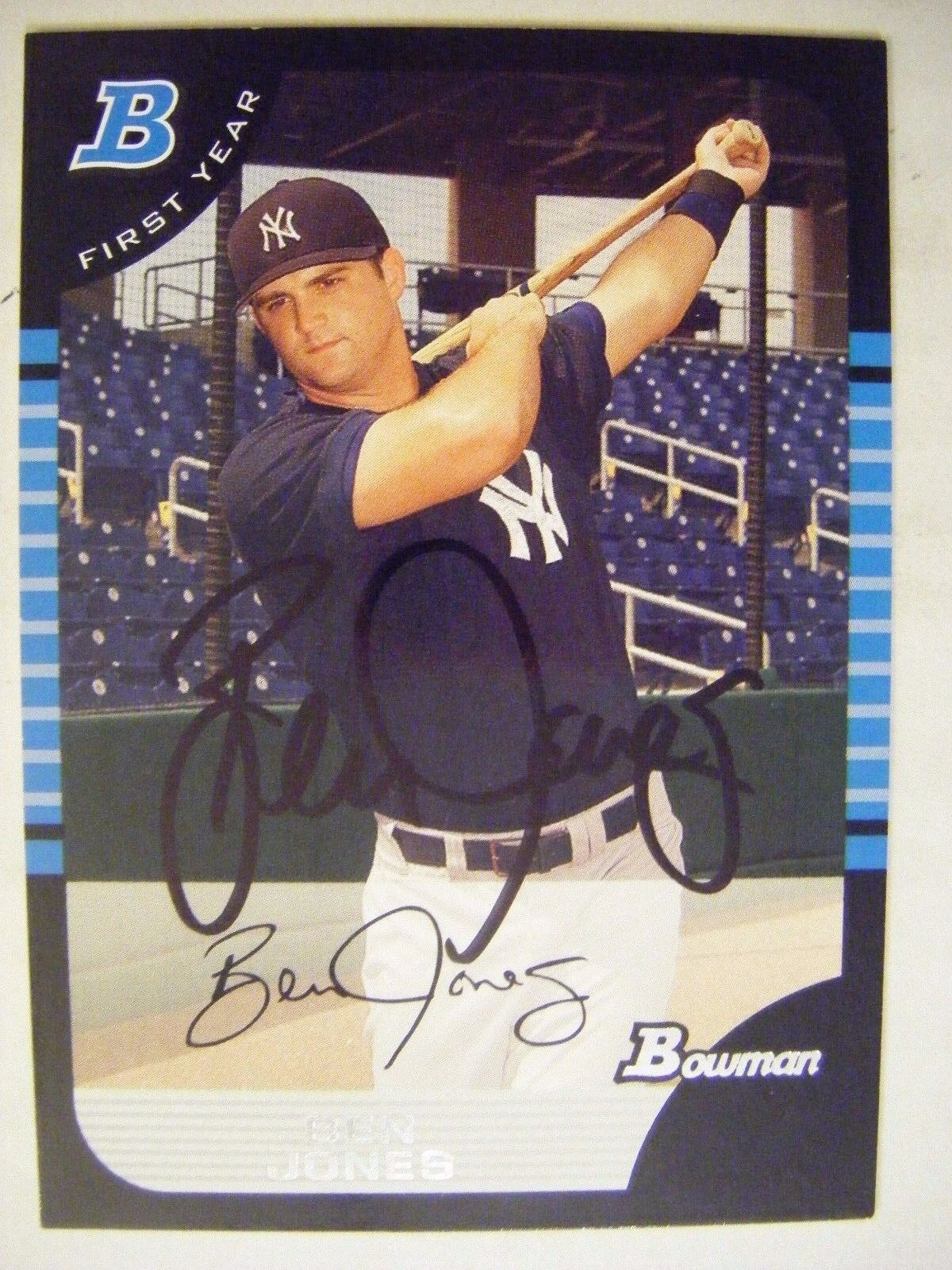 BEN JONES signed YANKEES 2005 Bowman baseball card AUTO LAFAYETTE MONROE LA #202