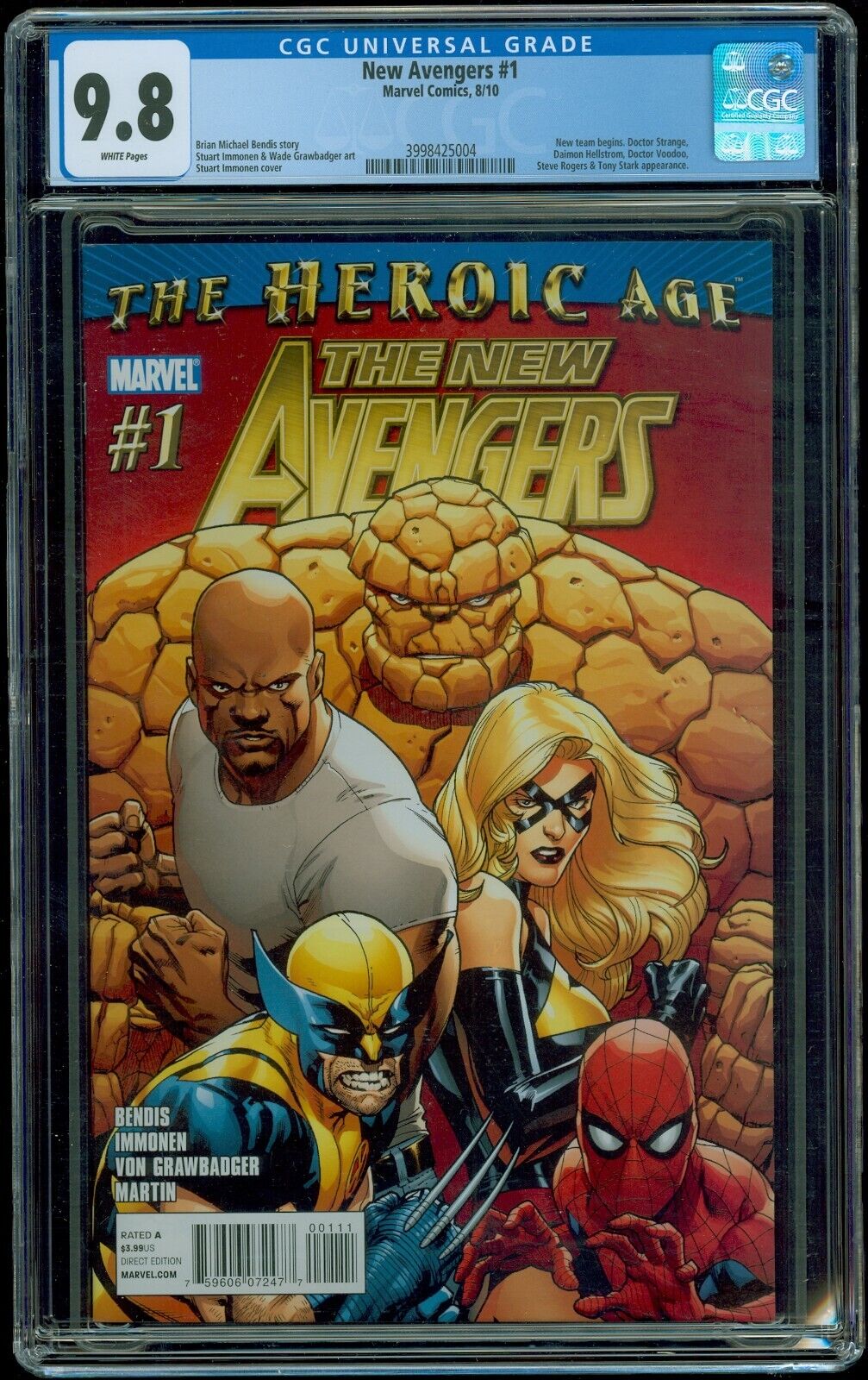 New Avengers #1 (2010 2nd Series) CGC Graded 9.8 Stuart Immonen Marvel Comics