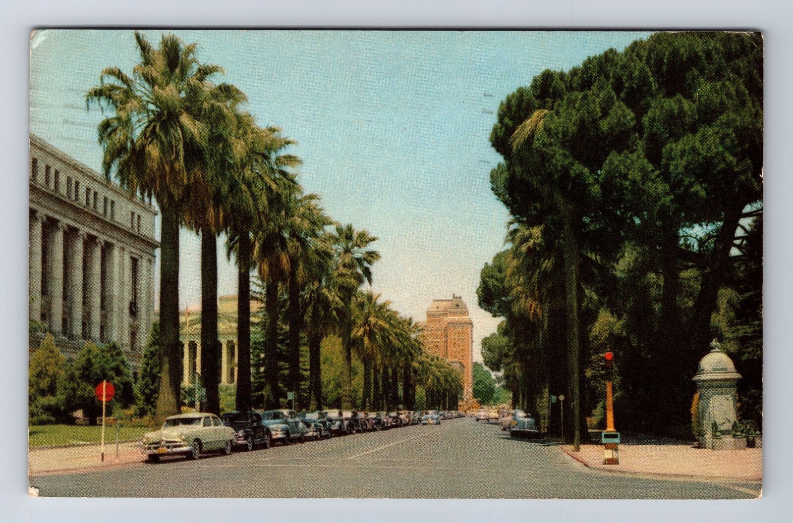 Sacramento CA-California, Tenth Street, Scenic View, Vintage c1950 Postcard