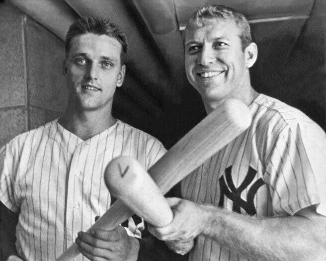 New York Yankees MICKEY MANTLE and ROGER MARIS Glossy 8x10 Photo Print Poster