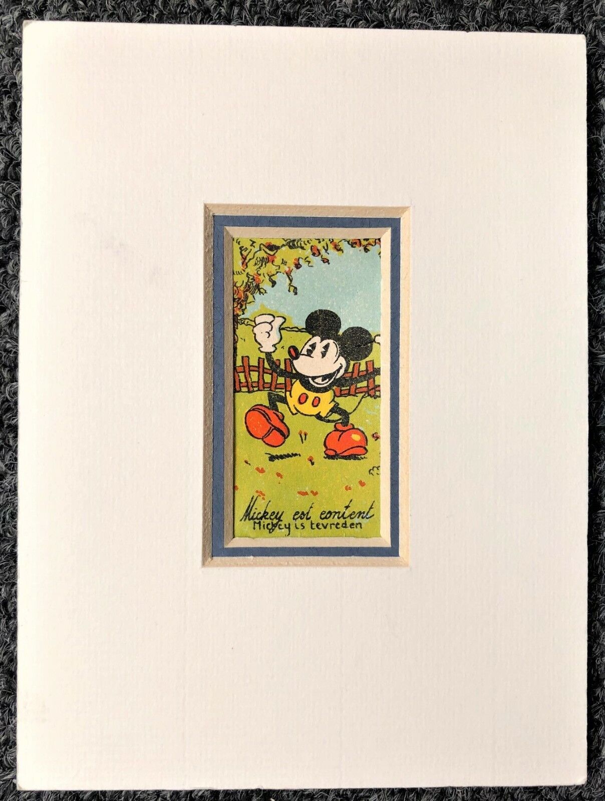 MICKEY MOUSE Art • Vintage 1930s - One of a Kind • Mickey est content
