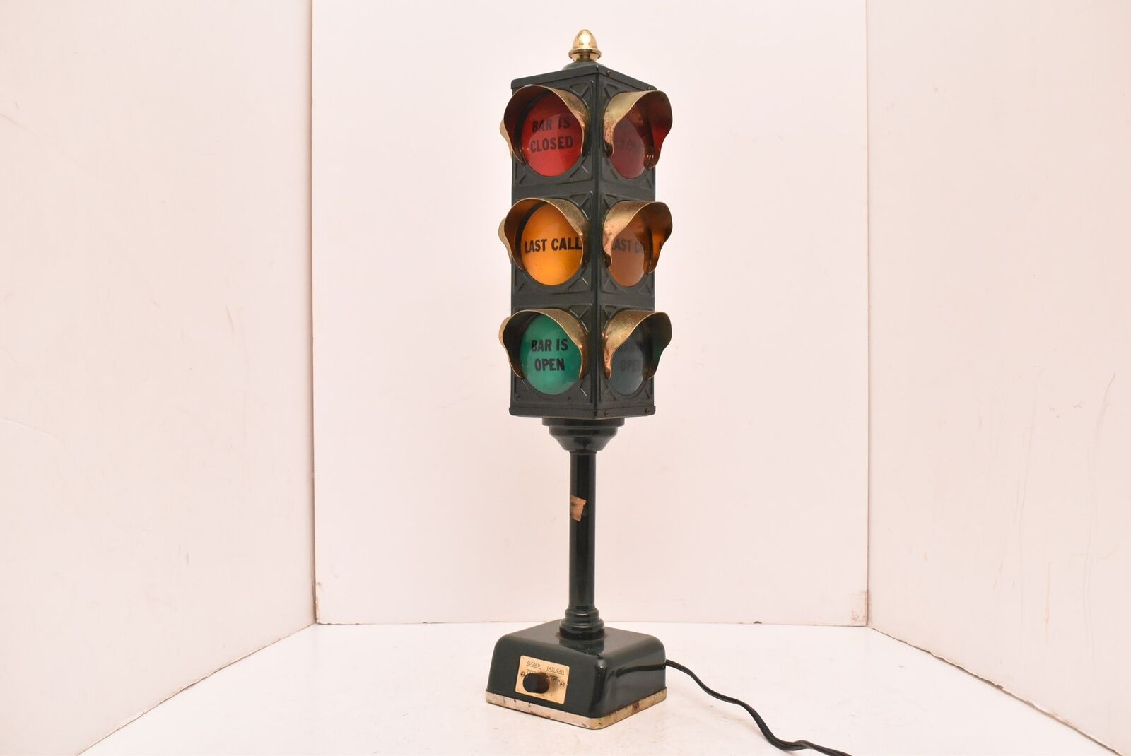 VTG 1960s B&B Bar Lamp Stop Light Traffic Signal OPEN CLOSED LAST CALL MAN CAVE=