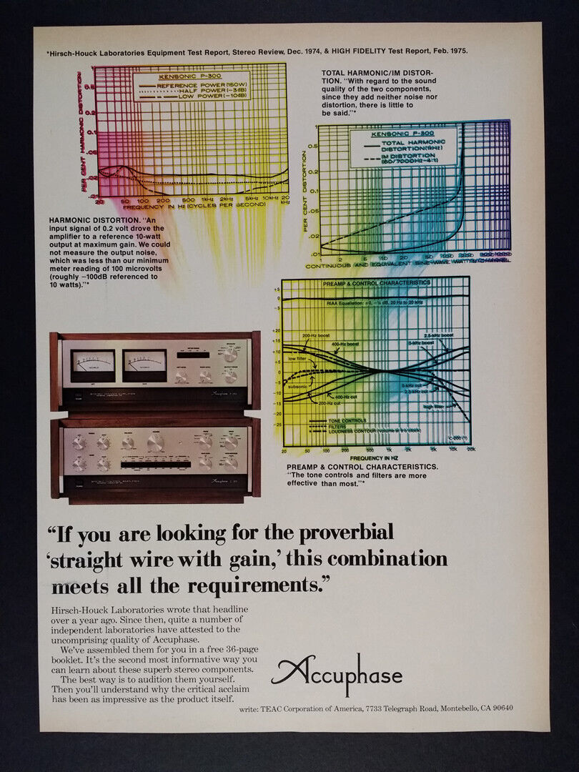 1976 Accuphase C-200 Control Amp P-300 Power Amp vintage print Ad