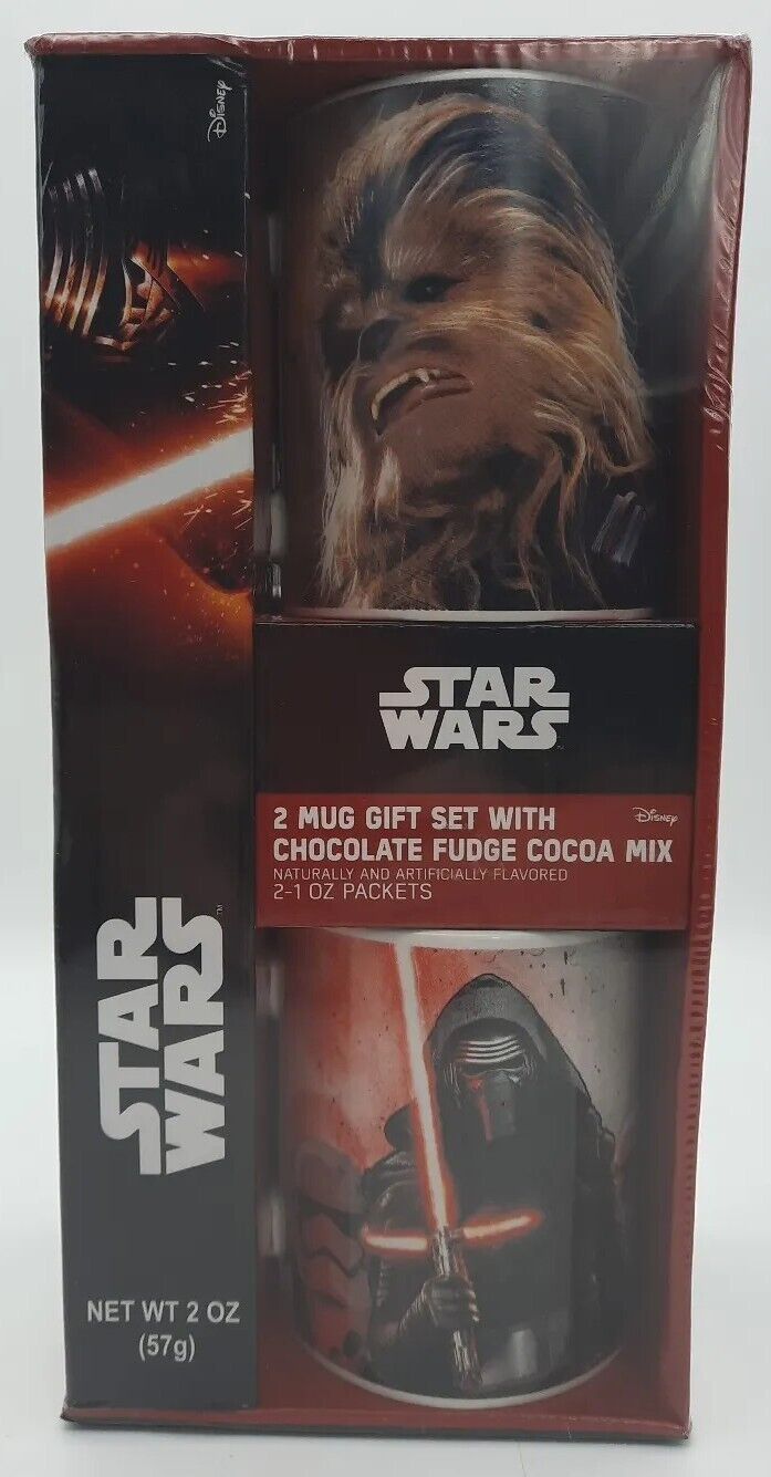 NOS -2017 Disney Star Wars 2 Mug Gift Set Cocoa Mix (Factory Sealed)