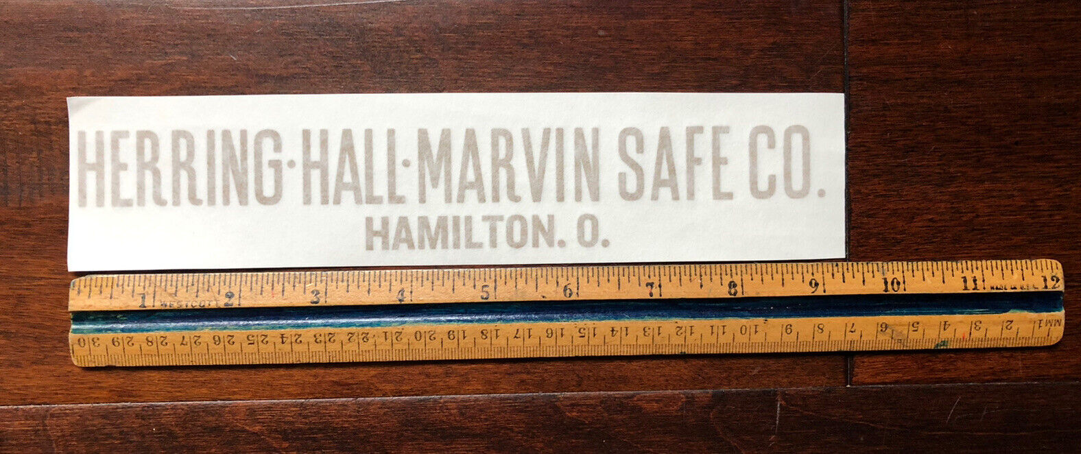 Herring Hall Marvin Safe Co. Lettering Reproduction Sticker, Emblem