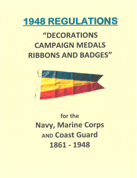 Navy Marine USCG Award Manual 1864 - 1948 Decorations Campaign Medals Badge Book
