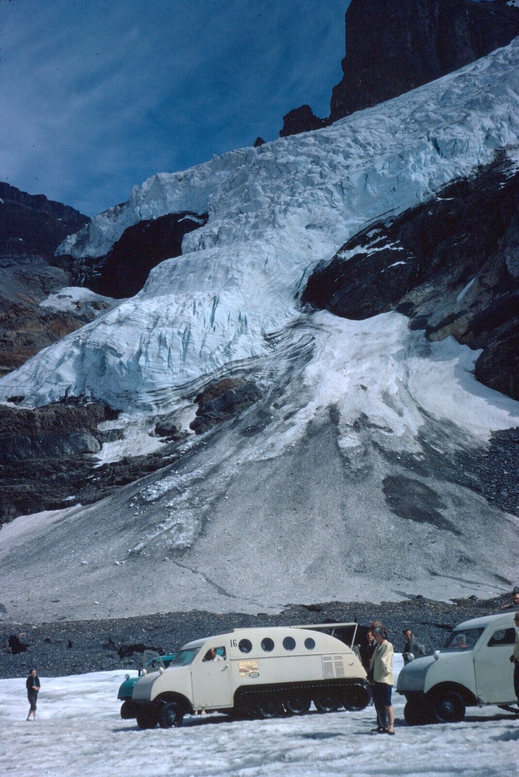 1967 Bombardier Snowmobile Athabasca Glacier Jasper Nat\'l Park Canada 35mm Slide
