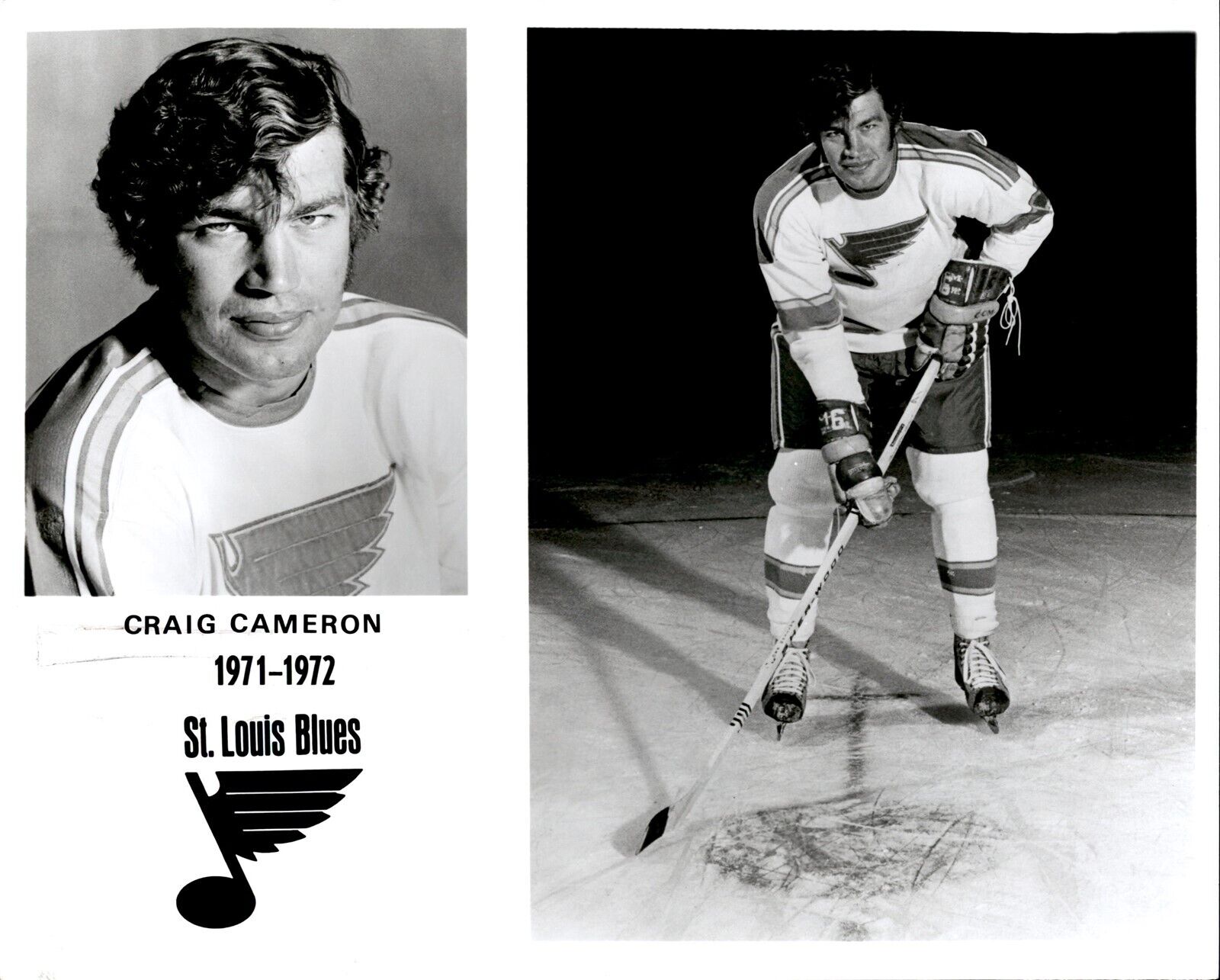 PF17 Original Photo CRAIG CAMERON 1971-72 ST LOUIS BLUES NHL HOCKEY RIGHT WING