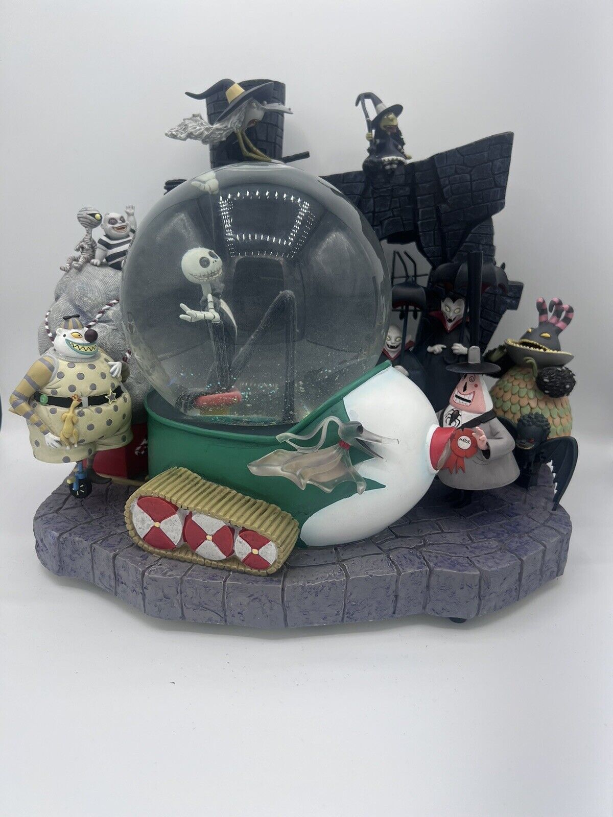 RARE Nightmare Before Christmas 1993 Snowmobile Snow Globe