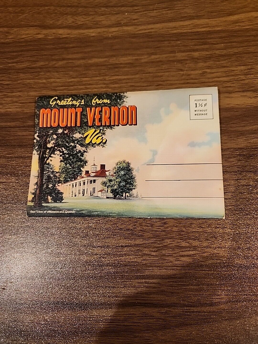 Vintage Post Card Folder - Greetings from Mount Vernon Va.   