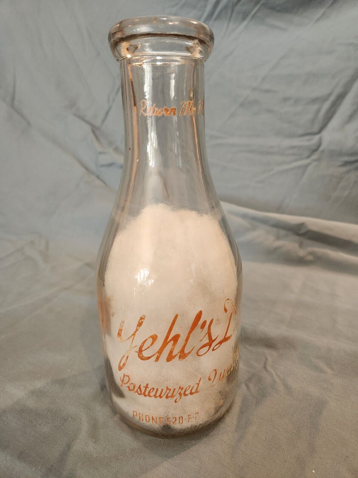 Yehl\'s Dairy, Allegany NY  - 1 quart milk bottle