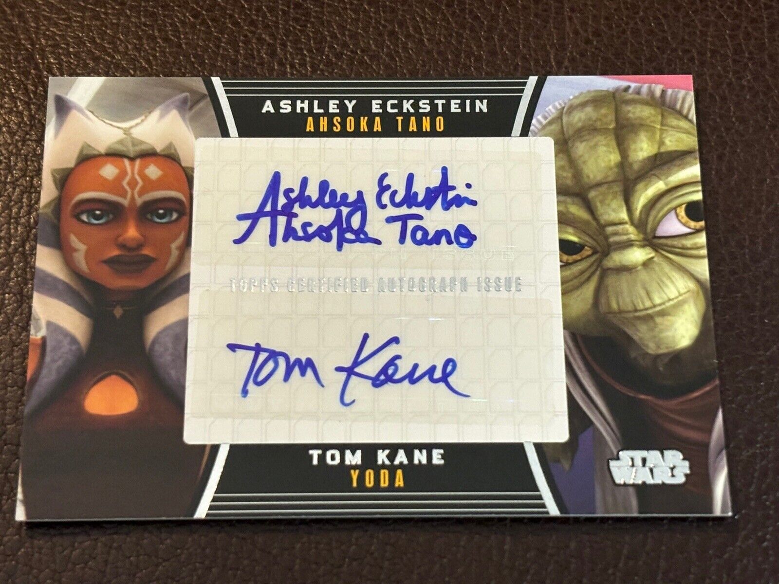 2013 Topps Star Wars Galactic Files Ashely Eckstein Tom Kane Dual Autograph Auto