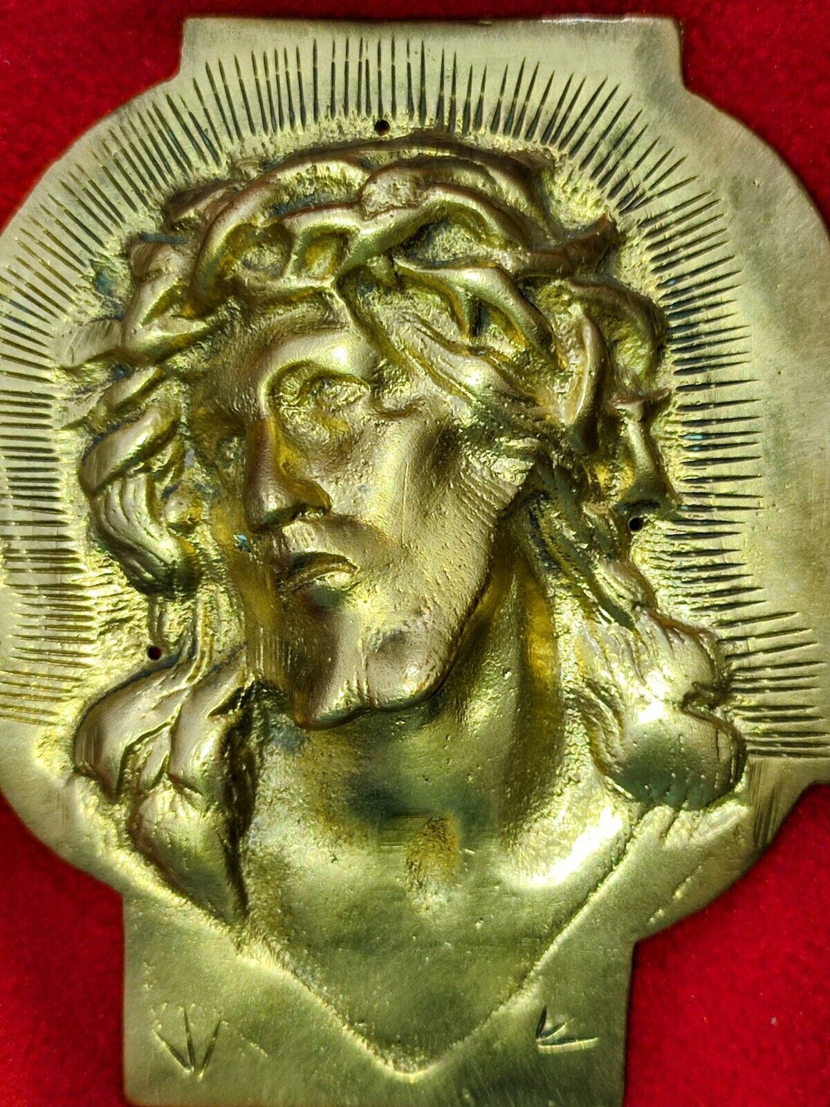 Antique Heavy Brass Jesus Head 