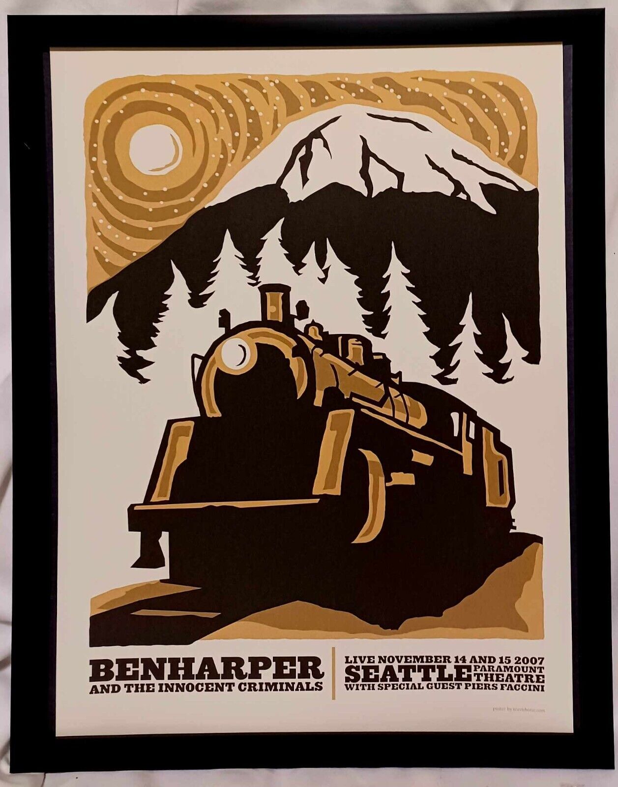 BEN HARPER Seattle Nov. 2007 11x14 FRAMED Vintage Concert Tour Poster Art Print