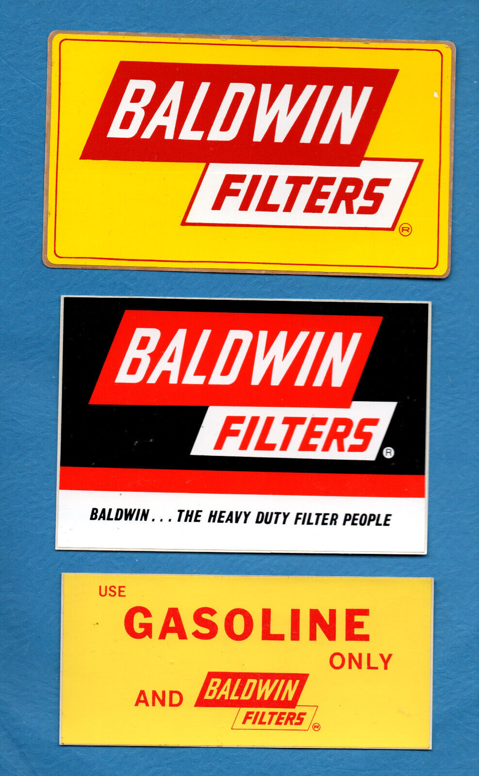 Baldwin Filters  - Racing Decal Stickers x3 Automotive