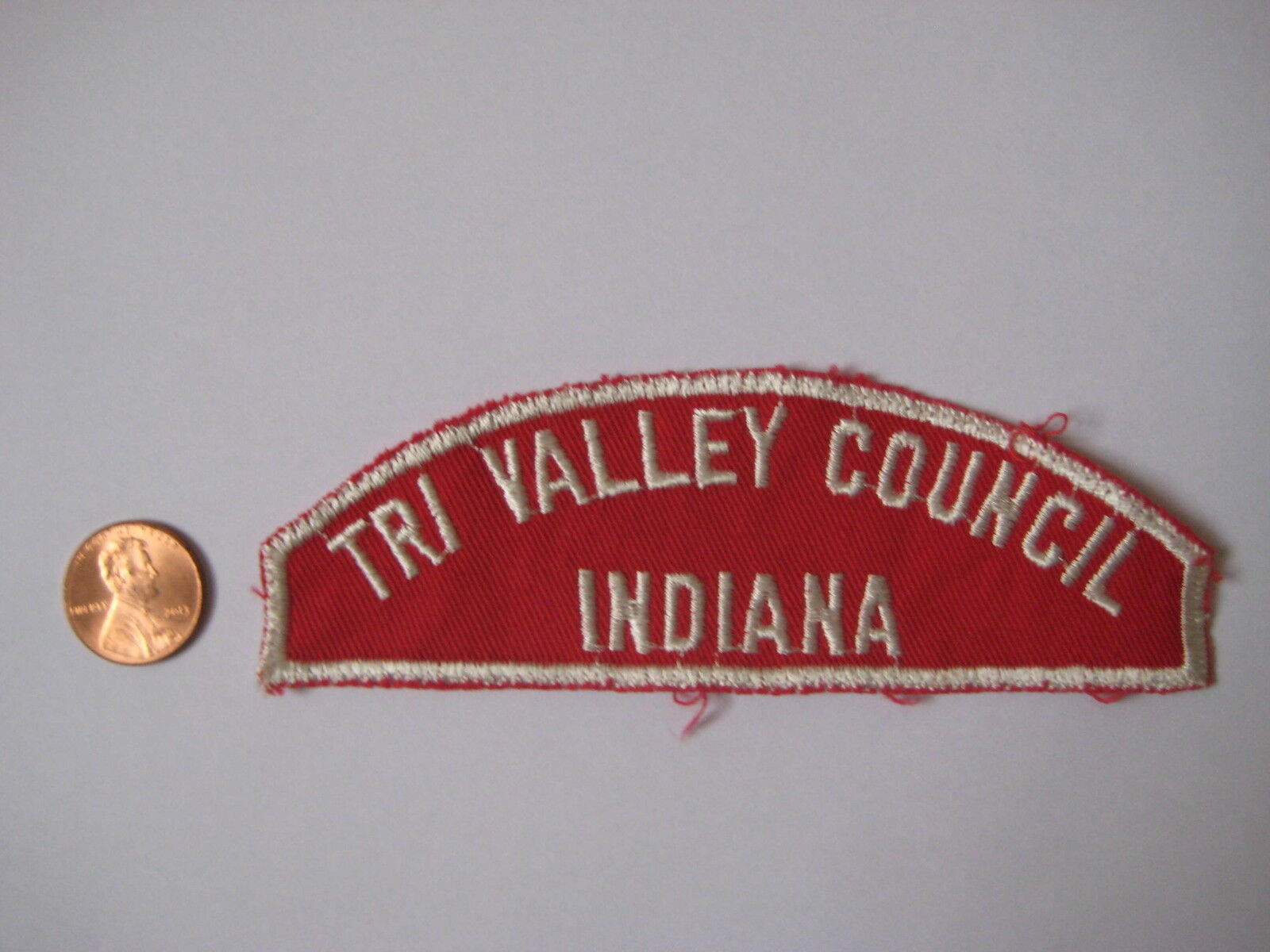 vintage Tri Valley Council Indiana Boys Scouts PATCH badge IN 1960's red old BSA