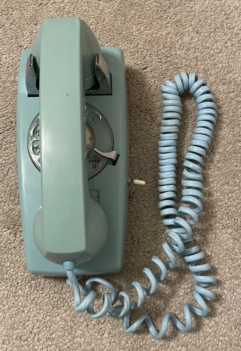 Vintage Light Blue Stromberg-Carlson Rotary Wall Telephone Untested