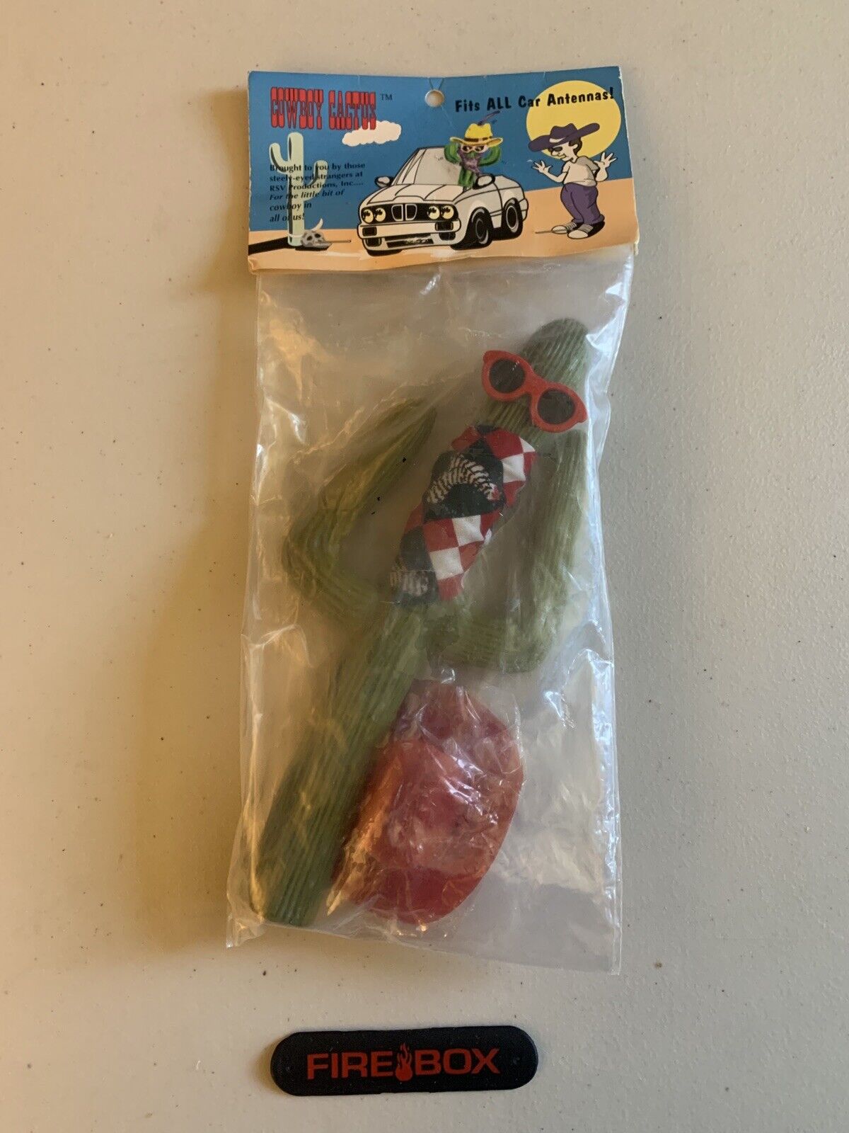 Vintage Cowboy Cactus Antenna Topper RSV Productions NOS Sealed Red Glasses