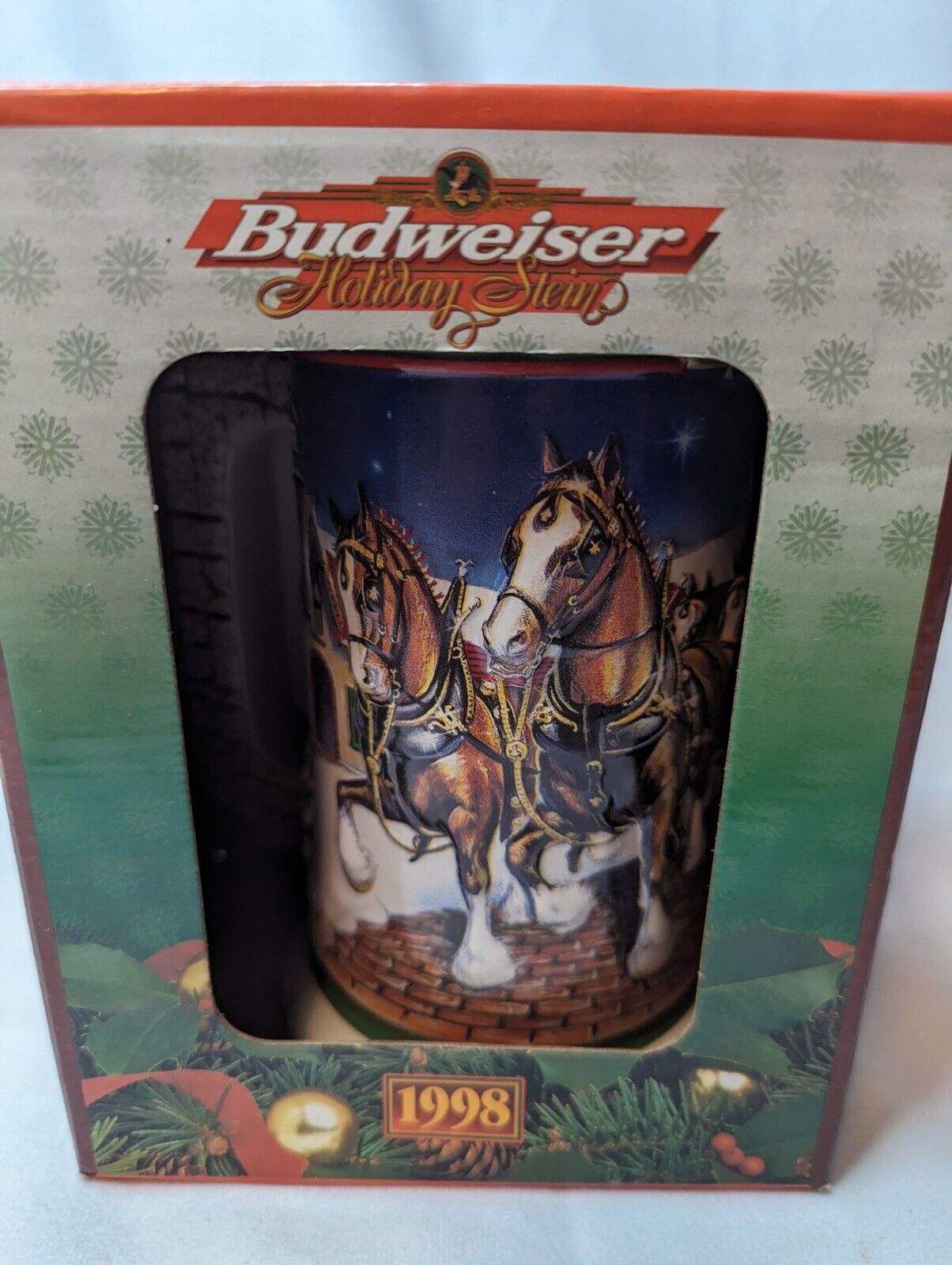 Vintage 1998 Budweiser Beer Holiday Stein 