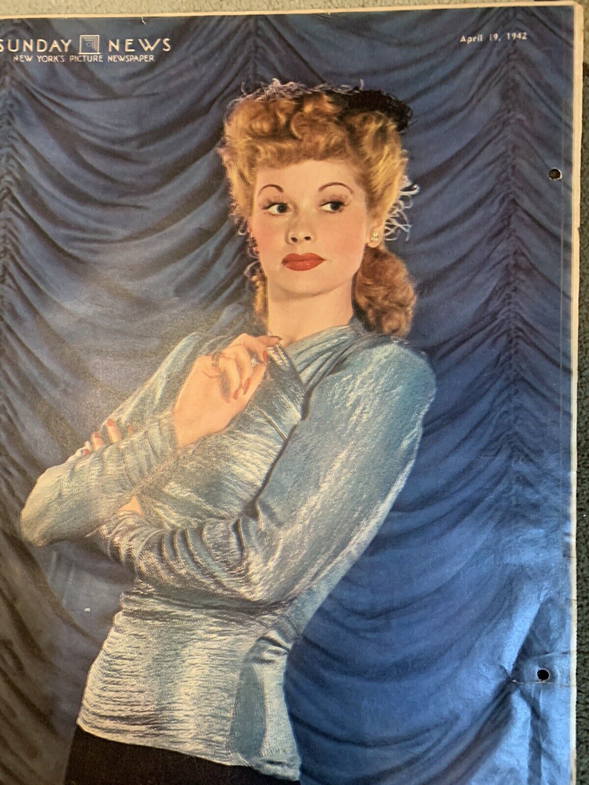 LUCILLE BALL 1942 April 19 NEW YORKS PICTURE NEWSPAPER SUNDAYS NEWS