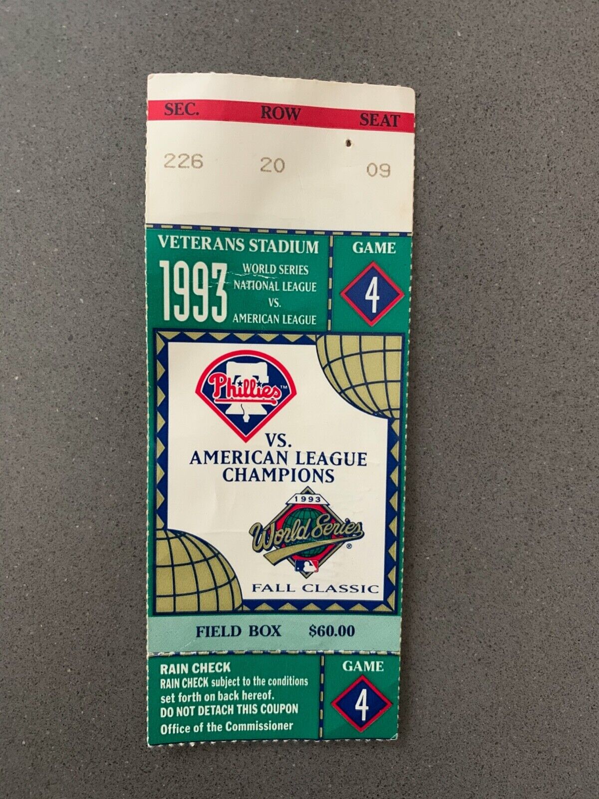 Donald Trump Autograph on 1993 World Series Game 4 Ticket:  Phillies / Blue Jays