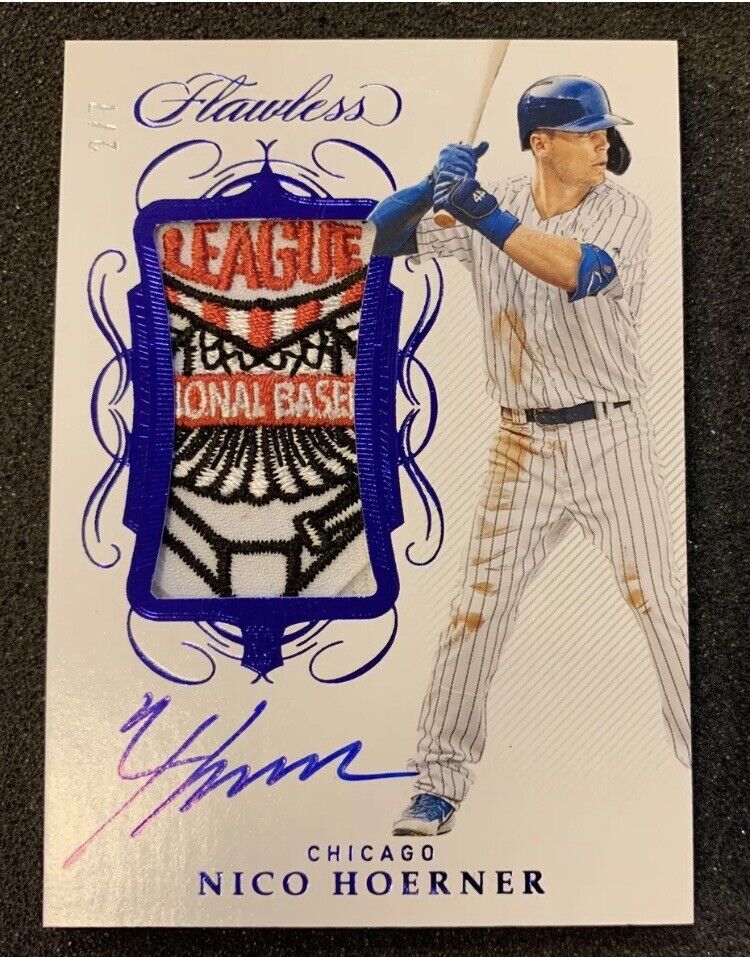 2020 Flawless Nico Hoerner Auto RC Sick Logo Patch 2/7 Cubs 🔥🔥