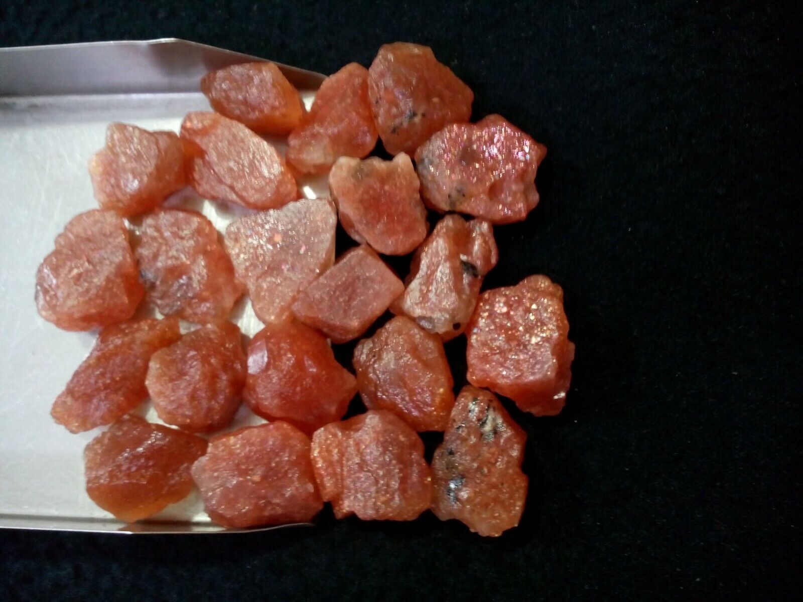 Excellent Sunstone Raw 5 Piece 16-20 MM Size Ultimate Orange Sunstone Crystal