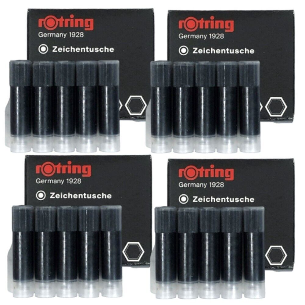 Ink Cartridge Rotring Refill Black Isograph Pen Technical Drawing Paper 4 Boxes.