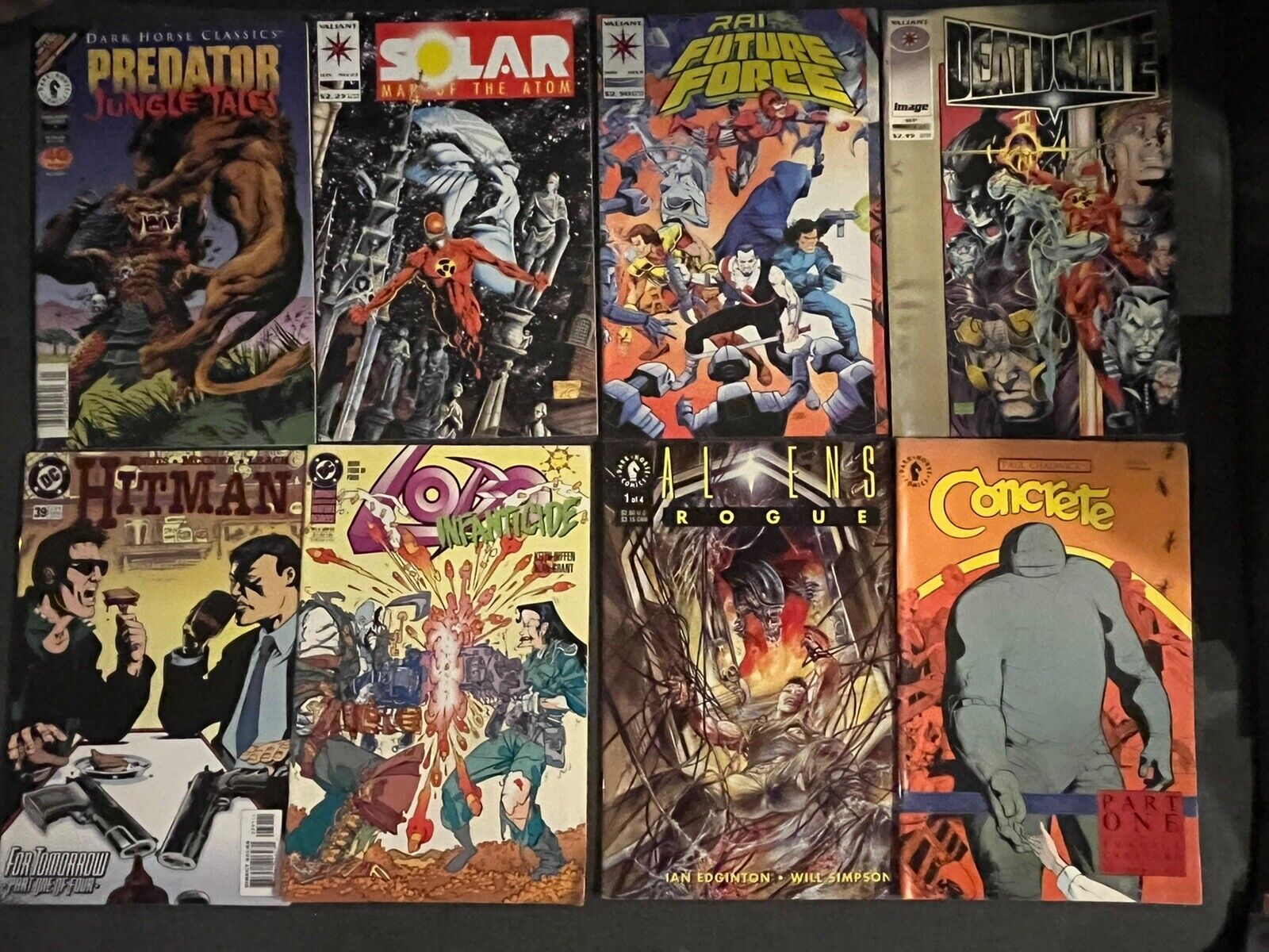 Vintage Lot Of 25 Unique Old Comic Books, Predator, Aliens, Hitman, Bruce Lee