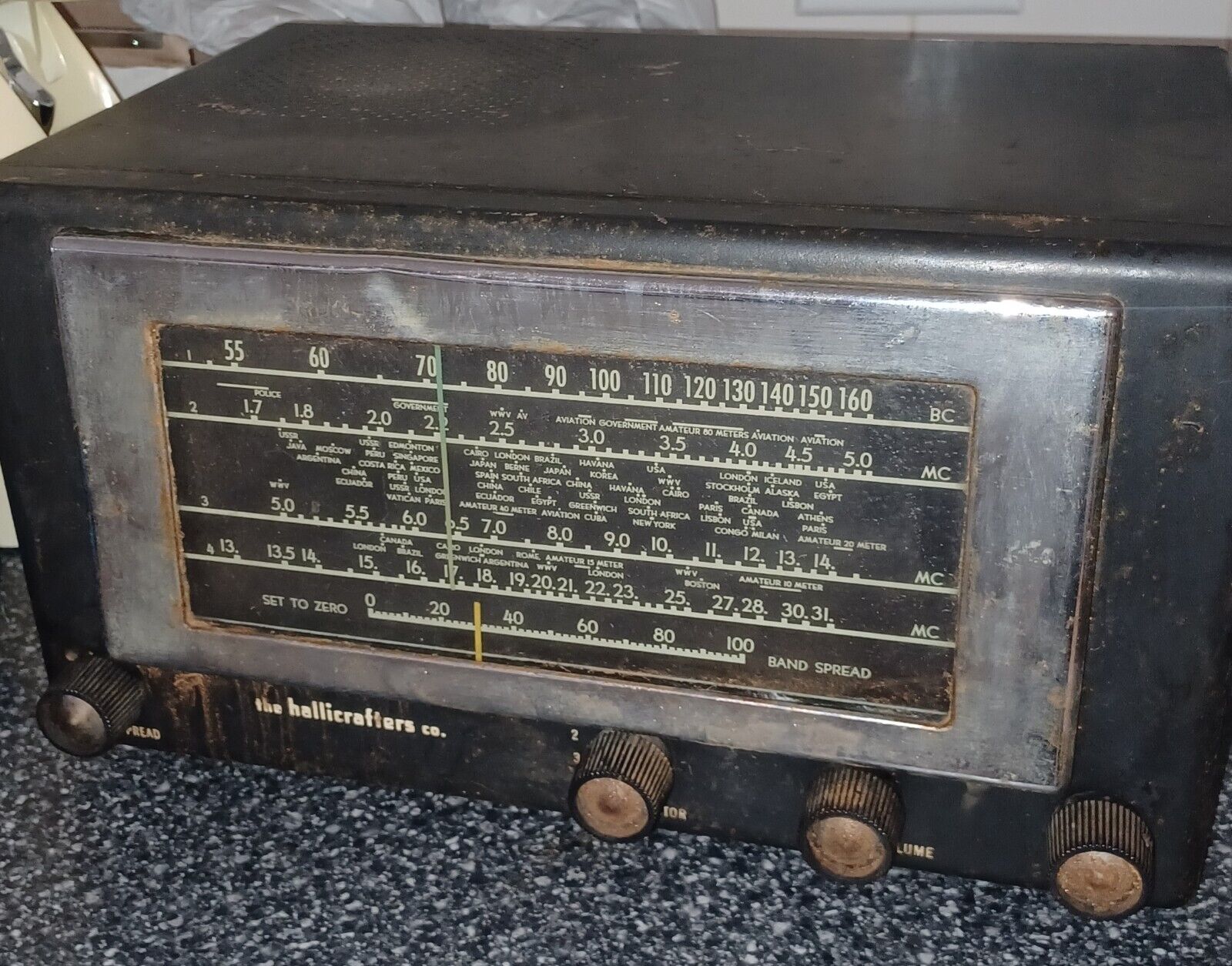 Vintage Hallicrafter Black Multi Band Tube Radio Model 5R10A Receiver 1950 Rare