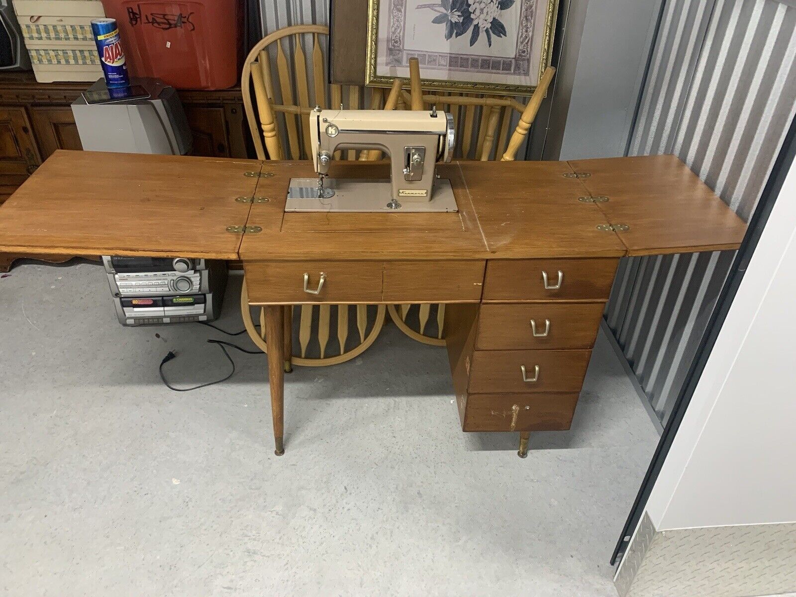 Vintage Kenmore Sewing Machine in Cabinet Model 148.861 Serial 35201