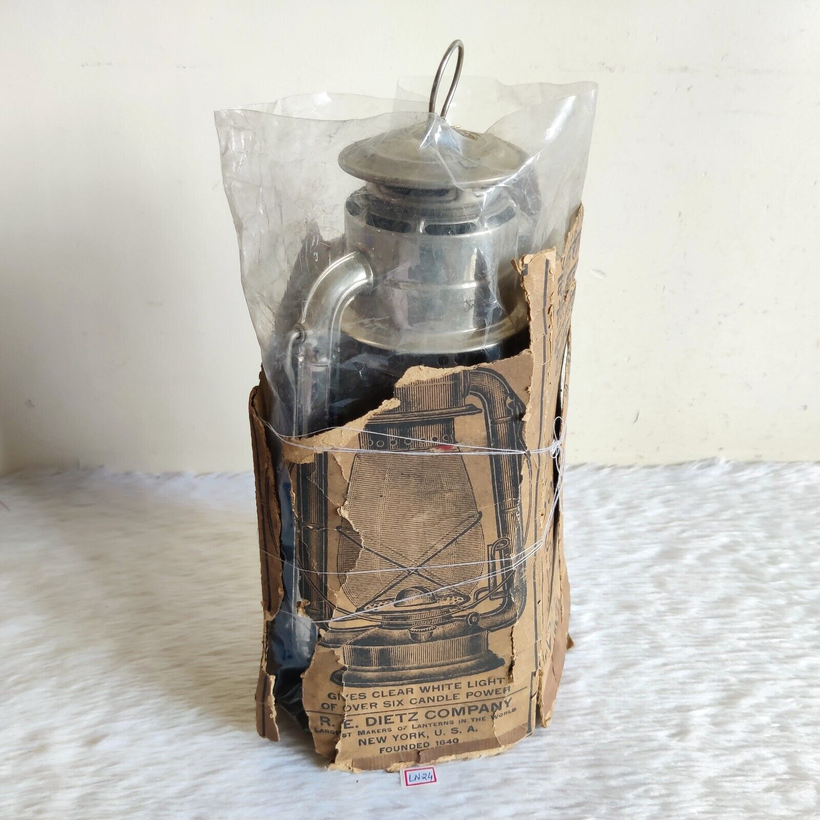 1930s Vintage The Genuine Dietz Kerosene Brass Lantern Original Box Label LN24