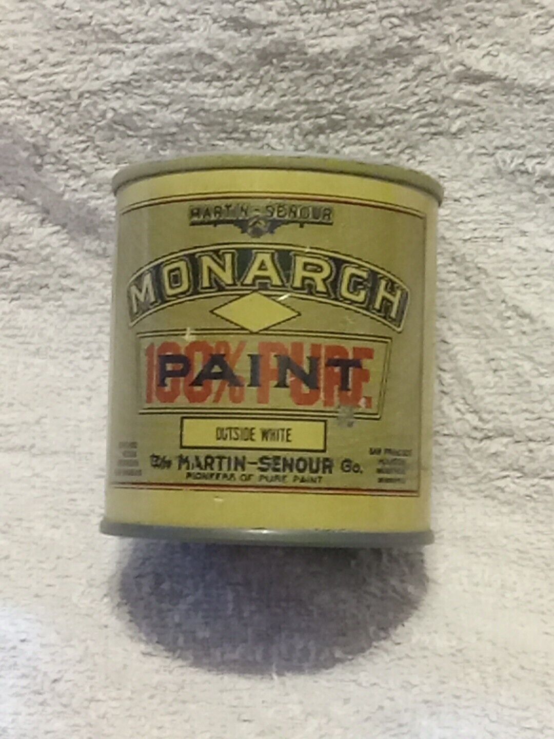 Vintage Monarch Paint Can Coin Savings Bank Note inside Dated 1938